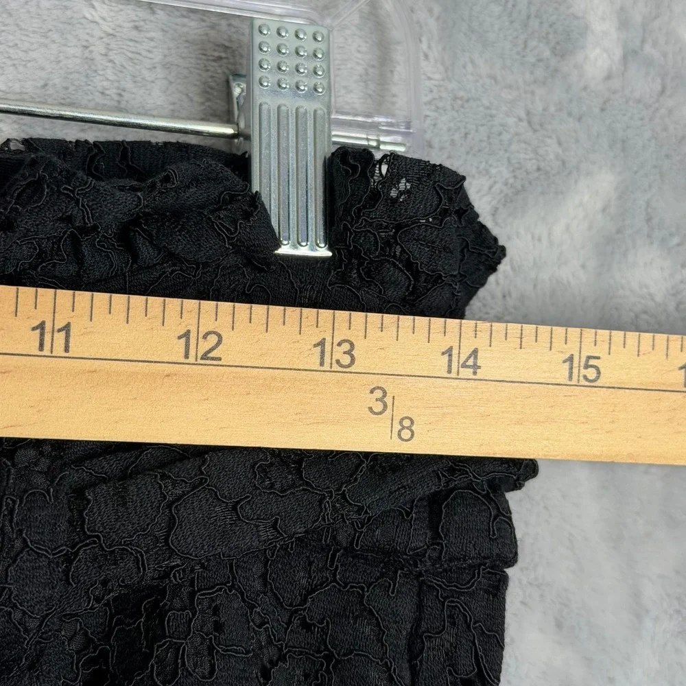 J. Crew Tapered Paper‎ Bag Pant In Lace Womens 8 P Black High Rise Straight Leg